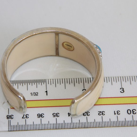 Miriam Salat Turquoise Cabochon Sterling Cuff - Picture 12 of 13